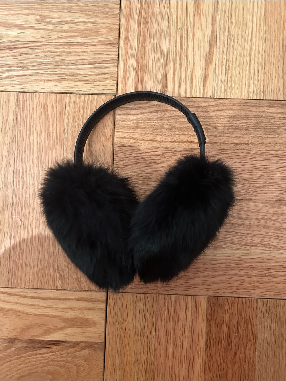 Moncler Black Rabbit Fur Earmuffs